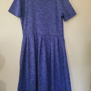 LuLaRoe Blue Pleated A-line Dress Casual